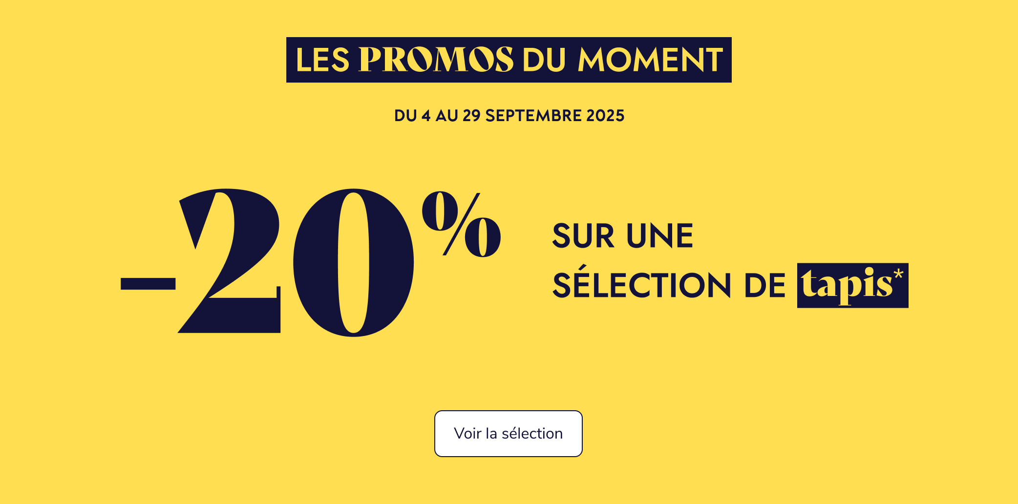 Promo tapis 04 septembre