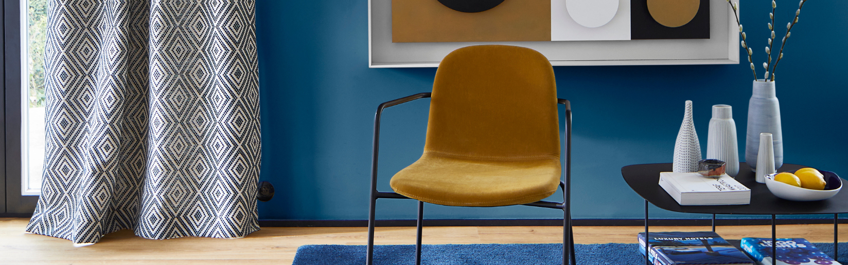 déco bleue et jaune