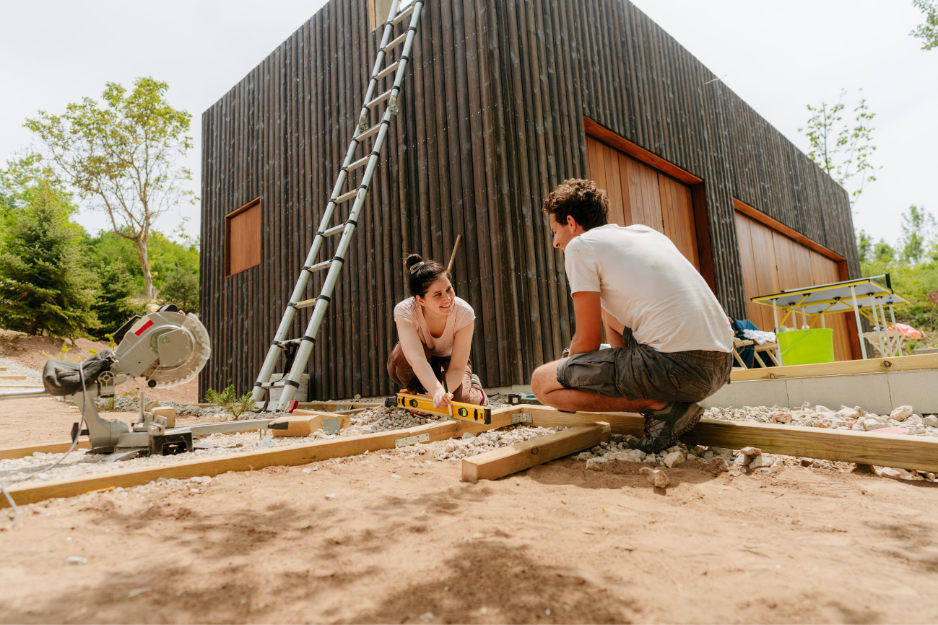 préparez l'aménagement de la terrasse