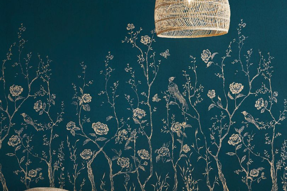 papier peint bleu