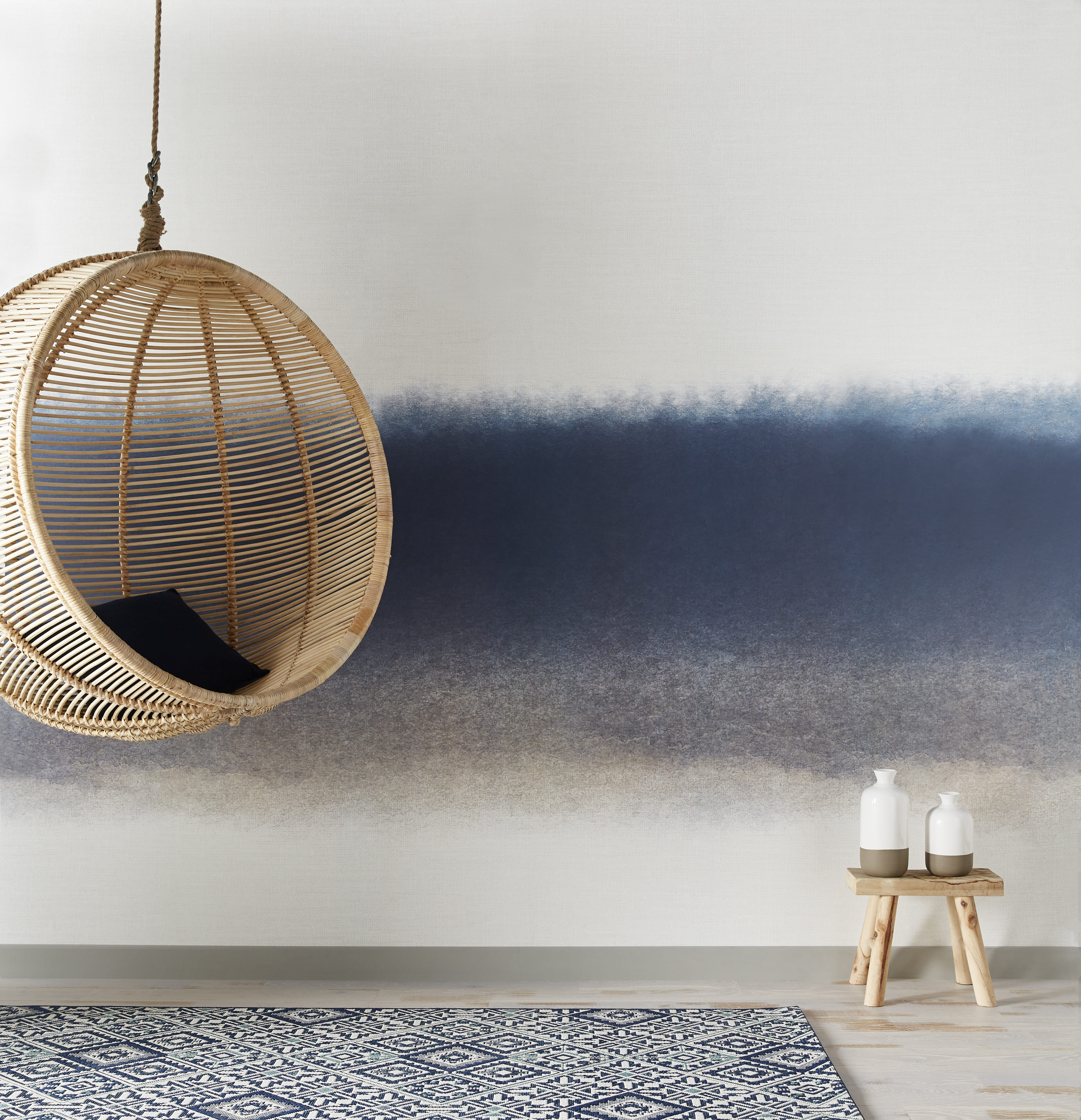 intérieur nuances de gris et bleu