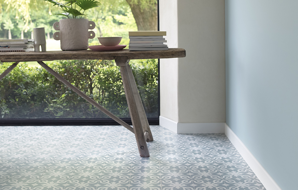 Sol stratifié effet carreaux de ciment