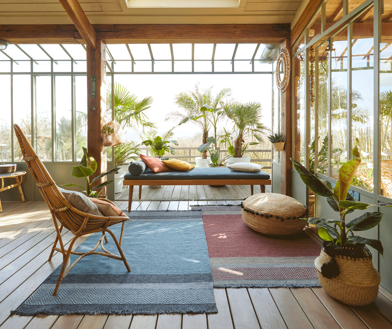 sol en bois veranda