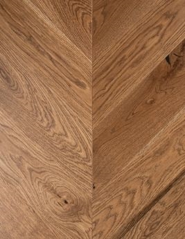 Parquet cotrecollé, POINT DE HONGRIE 130 CHENE COURANT Marron doré, larg 13 cm