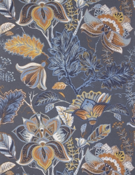 Papier peint FLORA, vinyle sur intissé, motif indienne, bleu